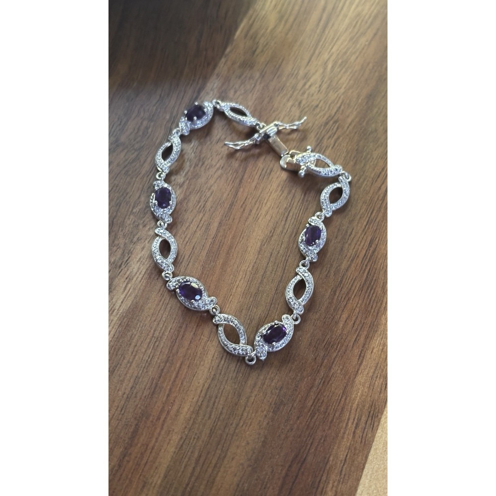Ross Simons Sterling Silver Amethyst Bracelet